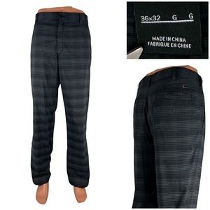 Nike Mens 36 x 32 Pants Golf Gray Plaids Straight Leg Polyester Stretch Casual